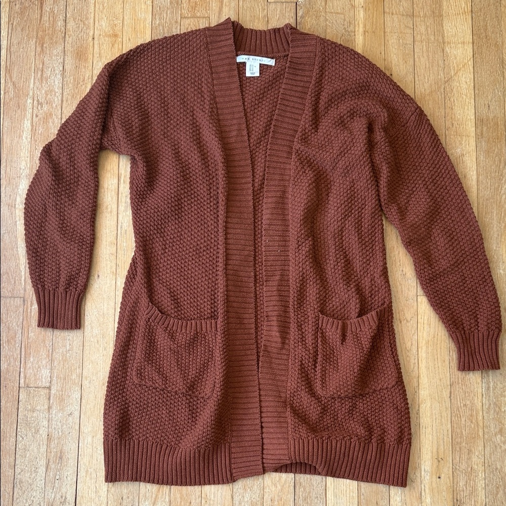 Max Studio Chocolate Knit  long Cardigan